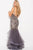 Jovani - 55939 Sparkling Beaded V Neck Mermaid Prom Dress in Gray
