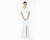Daymor Couture - 559 Cape V-Neck Flounce Gown - 1 pc Pearl In Size 20 Available