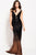 56015 Plunging Sequined Tri-band Sheath Gown