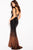 56015 Plunging Sequined Tri-band Sheath Gown