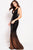 56015 Plunging Sequined Tri-band Sheath Gown