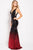 56015 Plunging Sequined Tri-band Sheath Gown