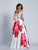 Dave & Johnny - A5604 Folded Off Shoulder Floral Dress in Print