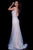 56050 Plunging V-Neck Adorned Tulle Gown