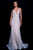 56050 Plunging V-Neck Adorned Tulle Gown