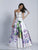 Dave & Johnny - A5606 Strapless Fitted Floral Gown in Print