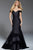 56077 Off Shoulder Ruffled Inset Mikado Mermaid Gown