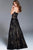 56091 Appliqued Strapless Corset Evening Gown