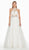 Ashley Lauren - 1402 Embroidered Halter Tulle Ballgown In White