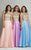 Dave & Johnny - 1228 Illusion Gem Crusted A-Line Gown in Pink and Purple
