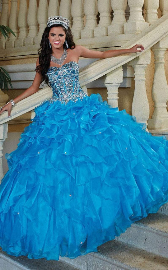 Tiffany Homecoming - 56246 Strapless Bejeweled Corset Ballgown In Blue