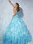Tiffany Homecoming - 56254 Sequined Sweetheart Ruffled Ballgown In Blue and White