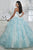 Tiffany Homecoming - 56268 Strapless Bejeweled Organza Ballgown In White and Blue