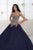 Fiesta Gowns - 56286 Strapless Gilded Lace Corset Ballgown in Purple and Gold