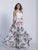 Dave & Johnny - A5634 Floral Two Piece Halter Dress in Print