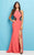 Mac Duggal Couture - 40414 Hourglass Haltered Evening Gown In Pink and Black