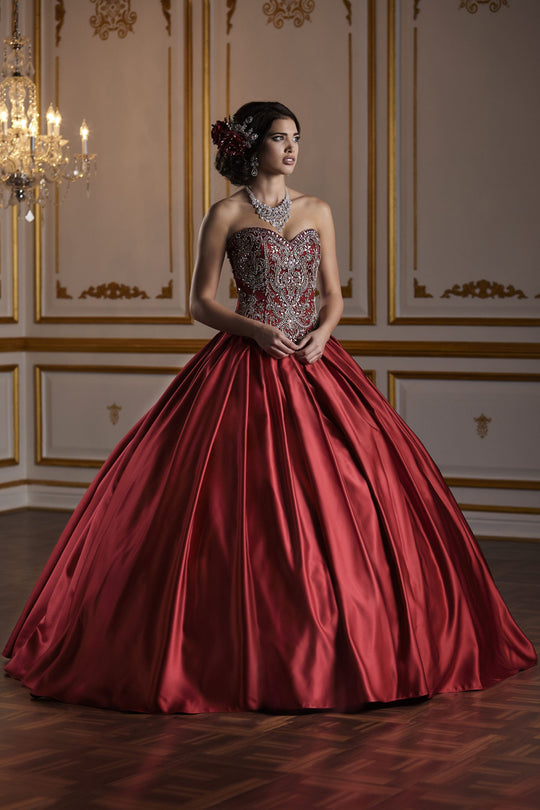 Fiesta Gowns - 56376 Pleated Skirt Quinceanera Dress In Red