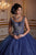Fiesta Gowns - 56379 V-Neck Quinceanera Gown in Blue
