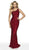 Intrigue by Blush - 563 Bedazzled Asymmetric Sheath Dress In Red