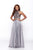 Milano Formals - E1940 Illusion Halter Two-Piece Gown in Gun Metal