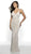 Intrigue by Blush - 564 Beaded V-Neck Evening Dress In White and Nude