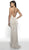Intrigue by Blush - 564 Beaded V-Neck Evening Dress In White and Nude