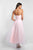 Blush - 5656 Horsehair Striped Strapless Gown In Pink