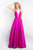 Blush - 5662 Plunging V-Neck Mikado Cutout Back Gown In Pink