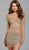 Jovani - 56890 Bead Embellished Long Sleeves Cocktail Dress In Neutral