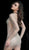 Jovani - 56890 Bead Embellished Long Sleeves Cocktail Dress In Neutral