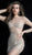 Jovani - 56890 Bead Embellished Long Sleeves Cocktail Dress In Neutral