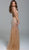Jovani - 56891 Metallic Beaded Illusion Trumpet Gown in Neutral