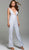 Jovani - 56892 Sleeveless Deep V-neck Stretch Glitter Jumpsuit In White