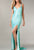 Primavera Couture - 9873 Stunning Sequin Studded Sheath Gown in Green