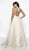 Blush by Alexia Designs - 5701 Patterned Organza Halter Ballgown In White