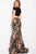57027 Two Piece Cold Shoulder Brocade Prom Dress
