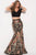 57027 Two Piece Cold Shoulder Brocade Prom Dress