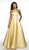 Blush by Alexia Designs - 5703 Dual Banded Halter Gown In Gold