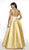 Blush by Alexia Designs - 5703 Dual Banded Halter Gown In Gold
