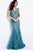 57046 Plunging Scalloped Lace Trumpet Gown