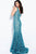 57046 Plunging Scalloped Lace Trumpet Gown