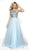 Blush by Alexia Designs - 5708 Beaded Halter Tulle Ballgown In Blue