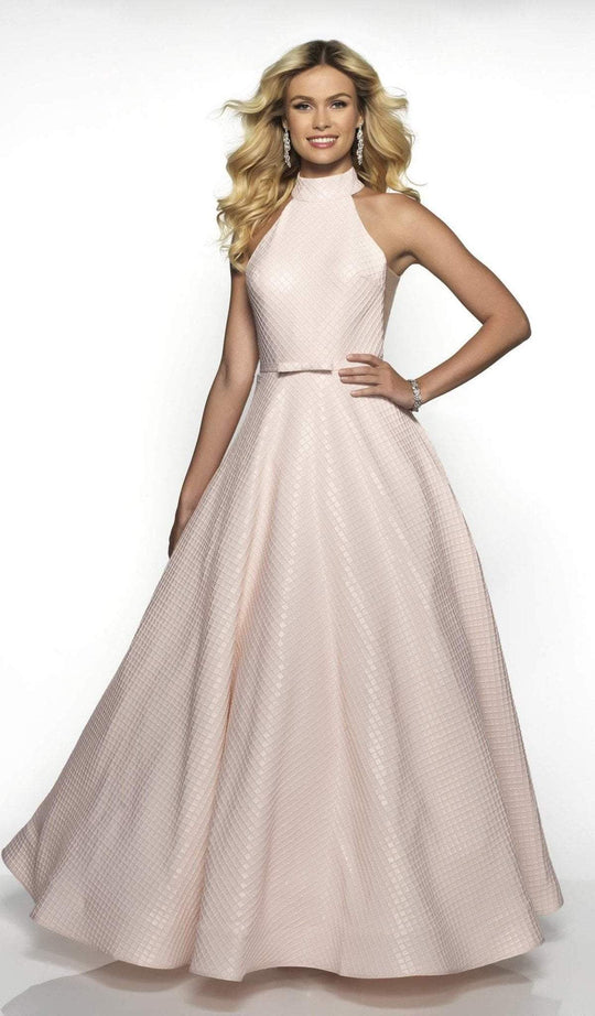 Blush by Alexia Designs - 5709 High Halter Ballgown With Open Back In Pink