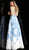 Jovani - 57101 Embellished Floral Patterned V-neck A-line Dress in Ivory and Light Blue