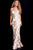 57125 Gilded V Neck Sequins Fitted Prom Dress