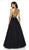 Blush by Alexia Designs - 5715 Beaded Halter Pleated Gown In Black and Multi-Color