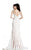 Johnathan Kayne - 509 Bedazzled V-neck Sheath Dress in White and Neutral