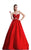 Johnathan Kayne - 511 Strapless Bejeweled Satin Gown in Red