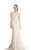 Johnathan Kayne - 519 Bejeweled V-neck Sheath Dress in Neutral
