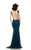 Johnathan Kayne - 535 Cap Sleeve Lace Accented Gown in Blue and Green